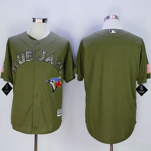 Blue Jays Blank Green Camo New Cool Base Stitched MLB Jersey - Click Image to Close